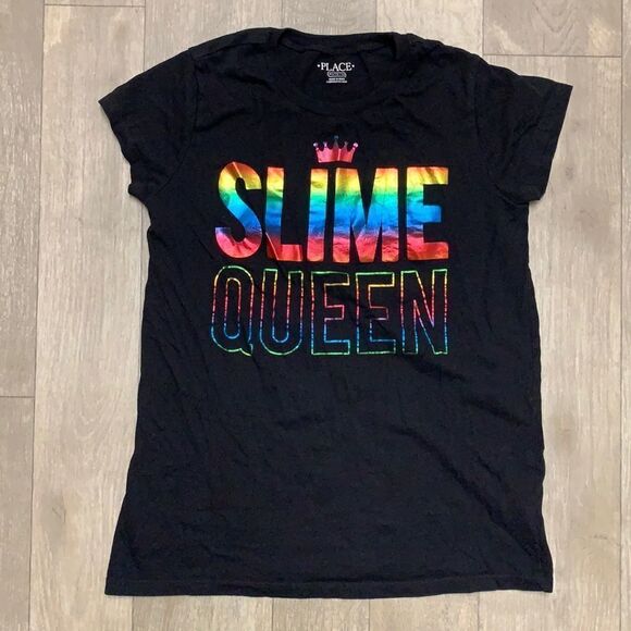 Girls The Children’s Place “Slime‎ Queen” Shortsleeve T-Shirt - Picture 1 of 4